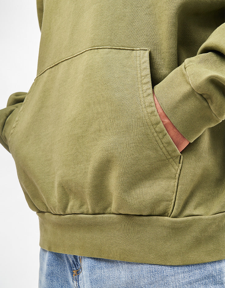 Obey Lowercase Pigment Hood Pullover Hoodie - Pigment Moss Green - Image 4