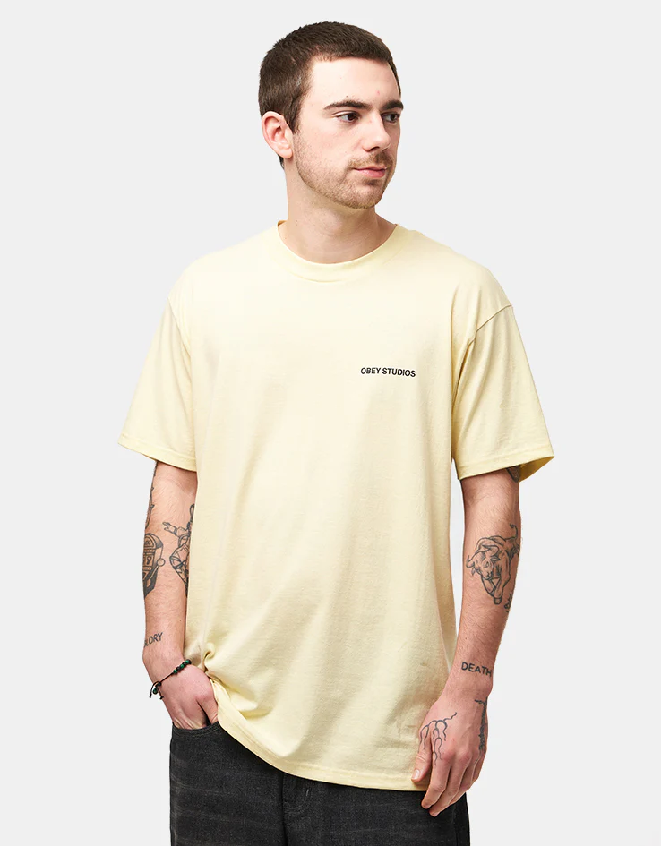 Obey Moves Of Life T-Shirt - Pale Yellow - Image 2