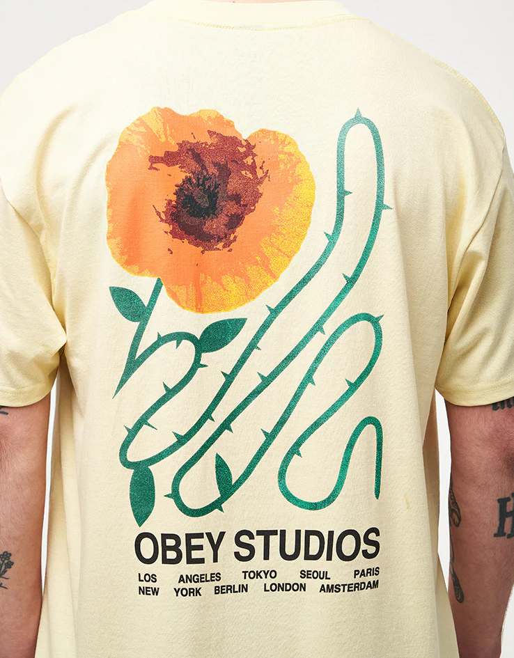 Obey Moves Of Life T-Shirt - Pale Yellow - Image 3