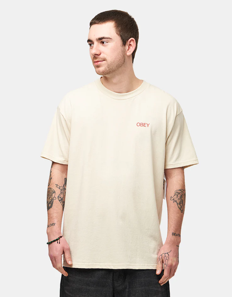 Obey Nouveau Angel T-Shirt - Cream - Image 2