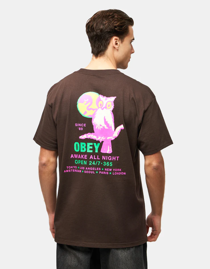 Obey Owl T-Shirt - Java Brown - Image 2