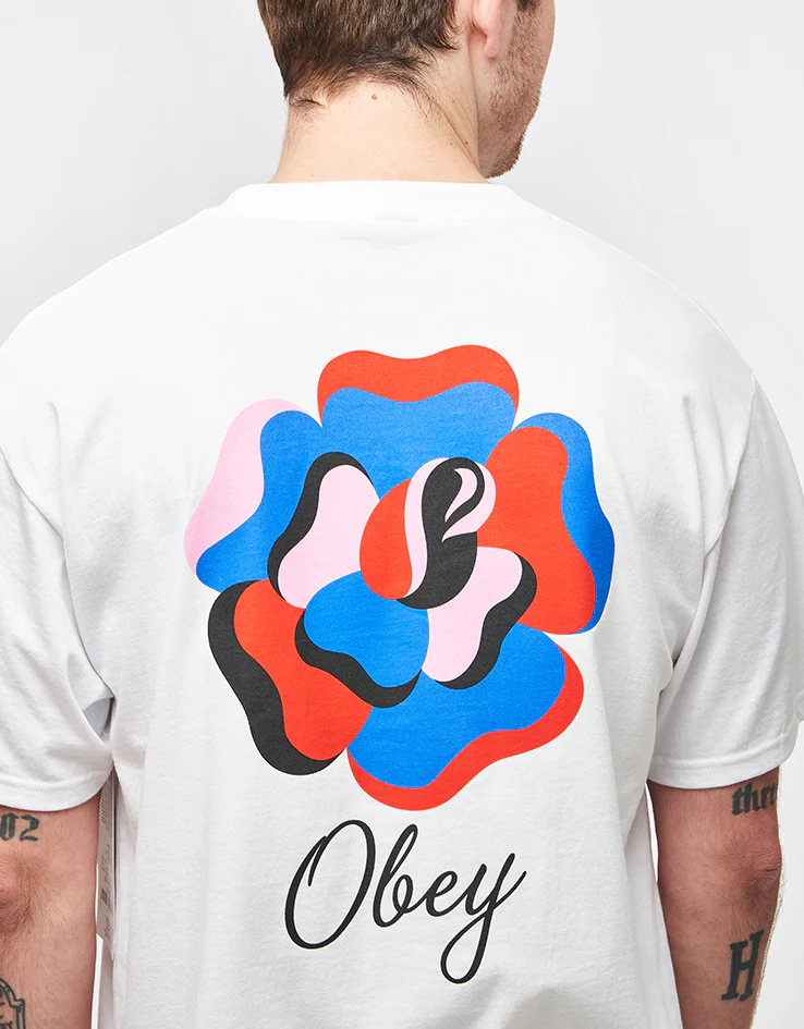 Obey Paper Rose T-Shirt - White - Image 3