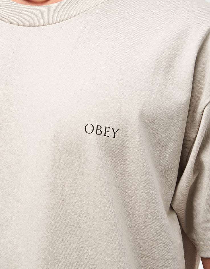 Obey Peace & Justice Statue T-Shirt - Silver Grey - Image 4