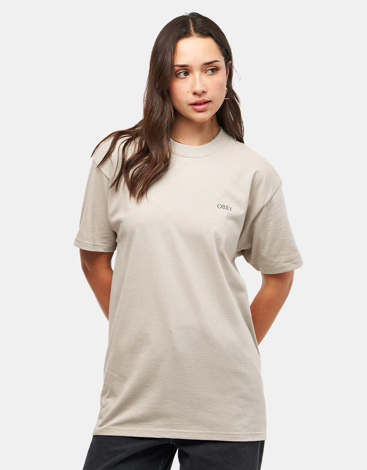 Obey Peace & Justice Statue T-Shirt - Silver Grey - Image 6