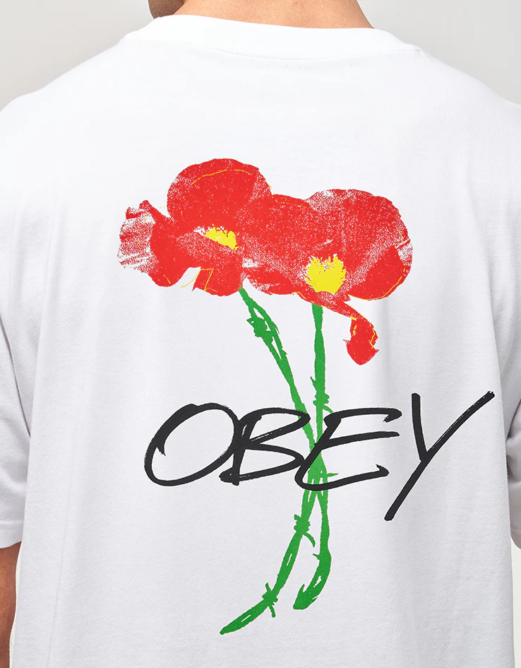 Obey Poppies T-Shirt - White - Image 3