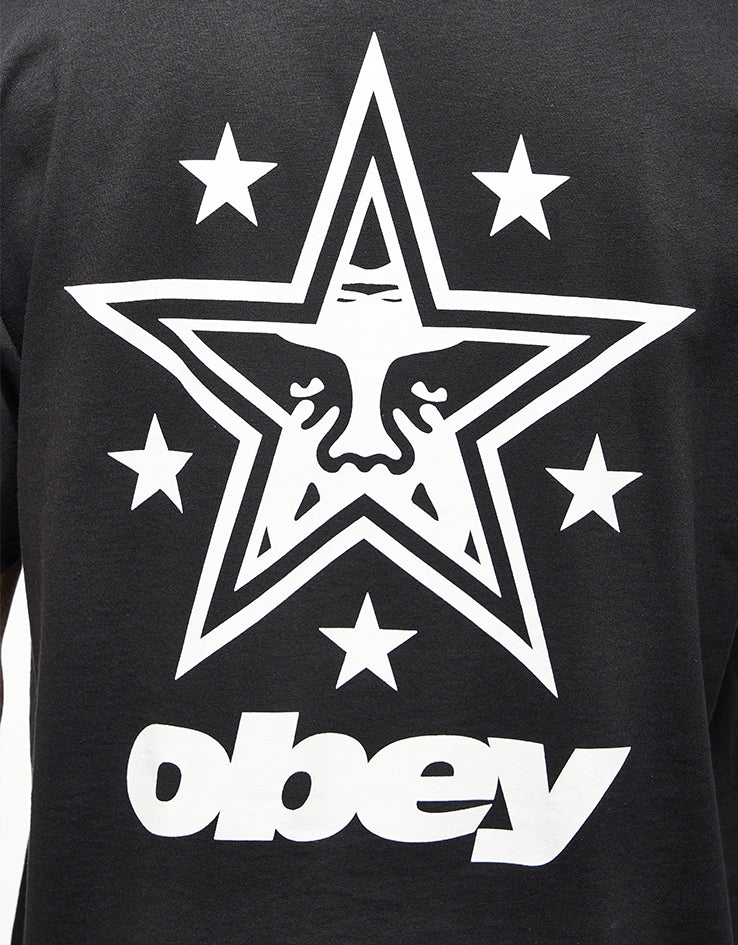 Obey Star T-Shirt - Black - Image 3