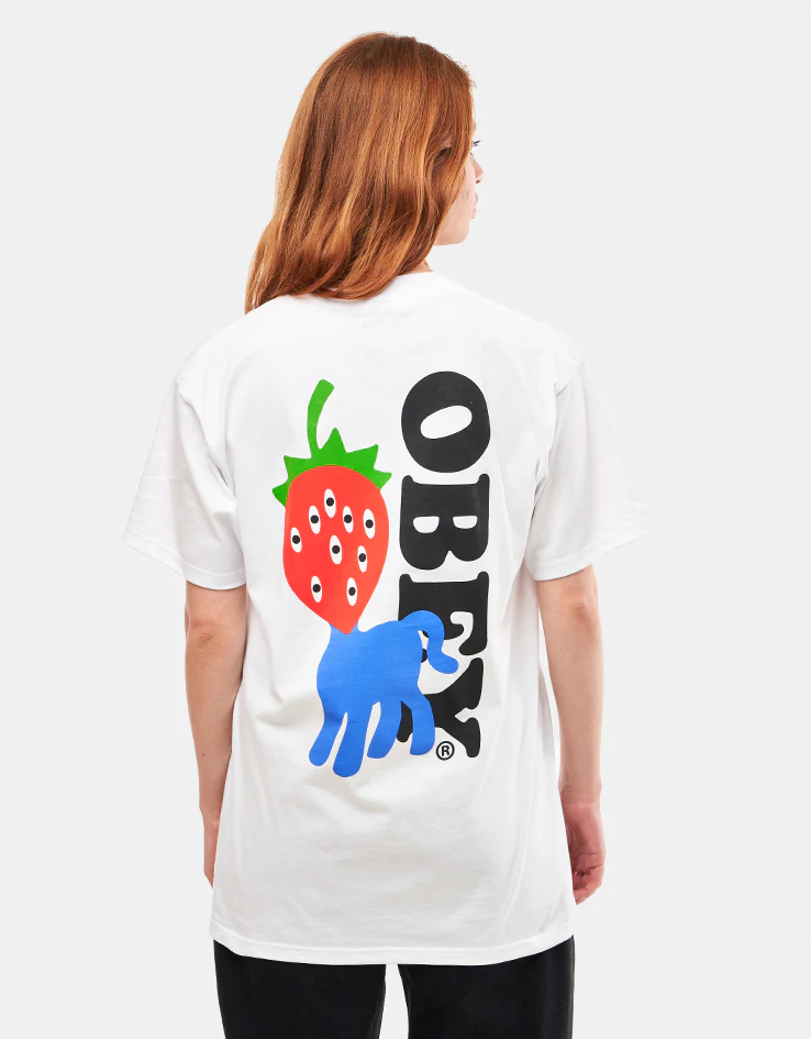 Obey Strawberry T-Shirt - White - Image 5