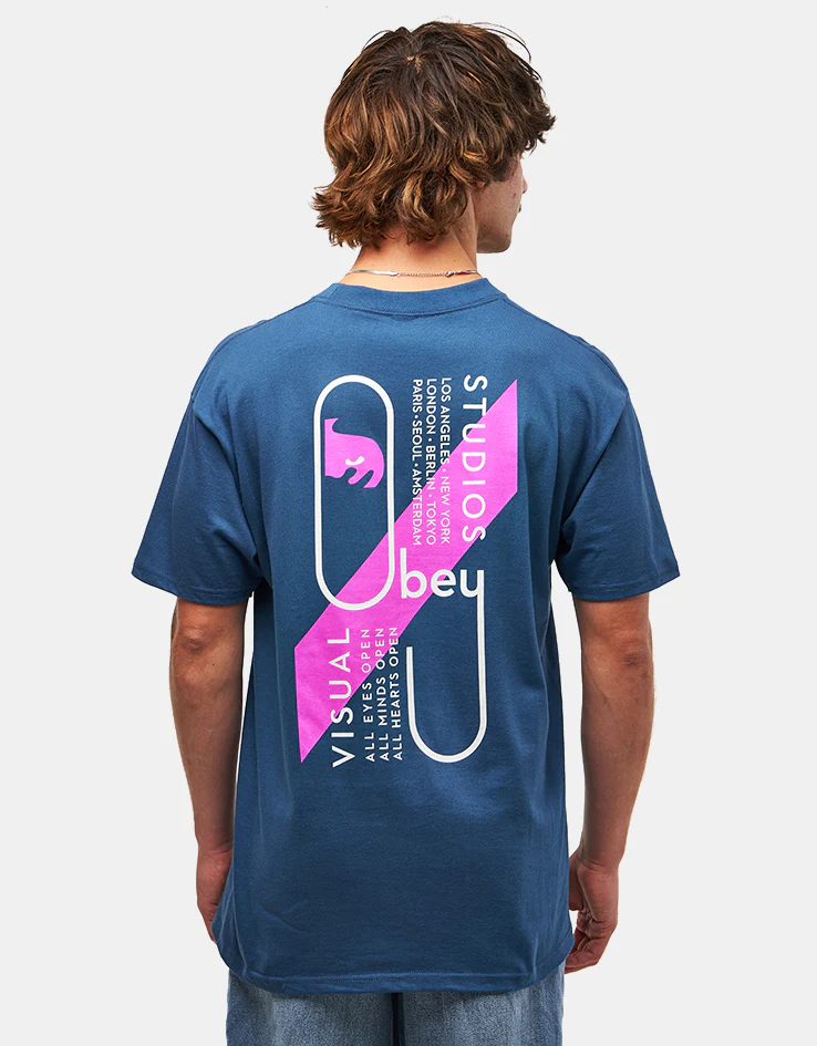 Obey Visual Studios T-Shirt - Harbor Blue - Image 2