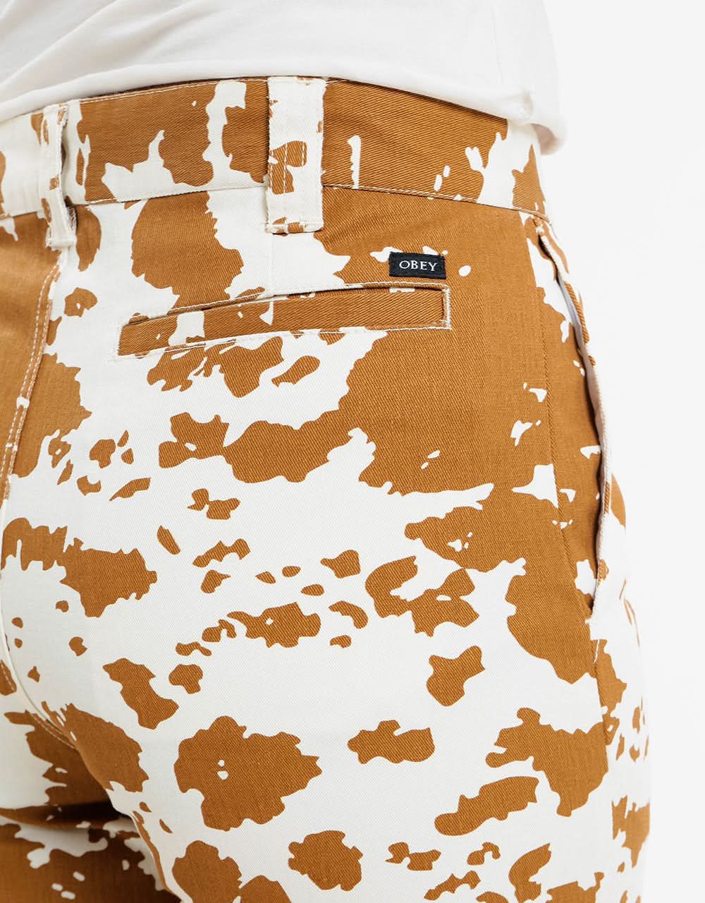 Obey Womens Straggler Printed Pant - Cow Print - Image 2