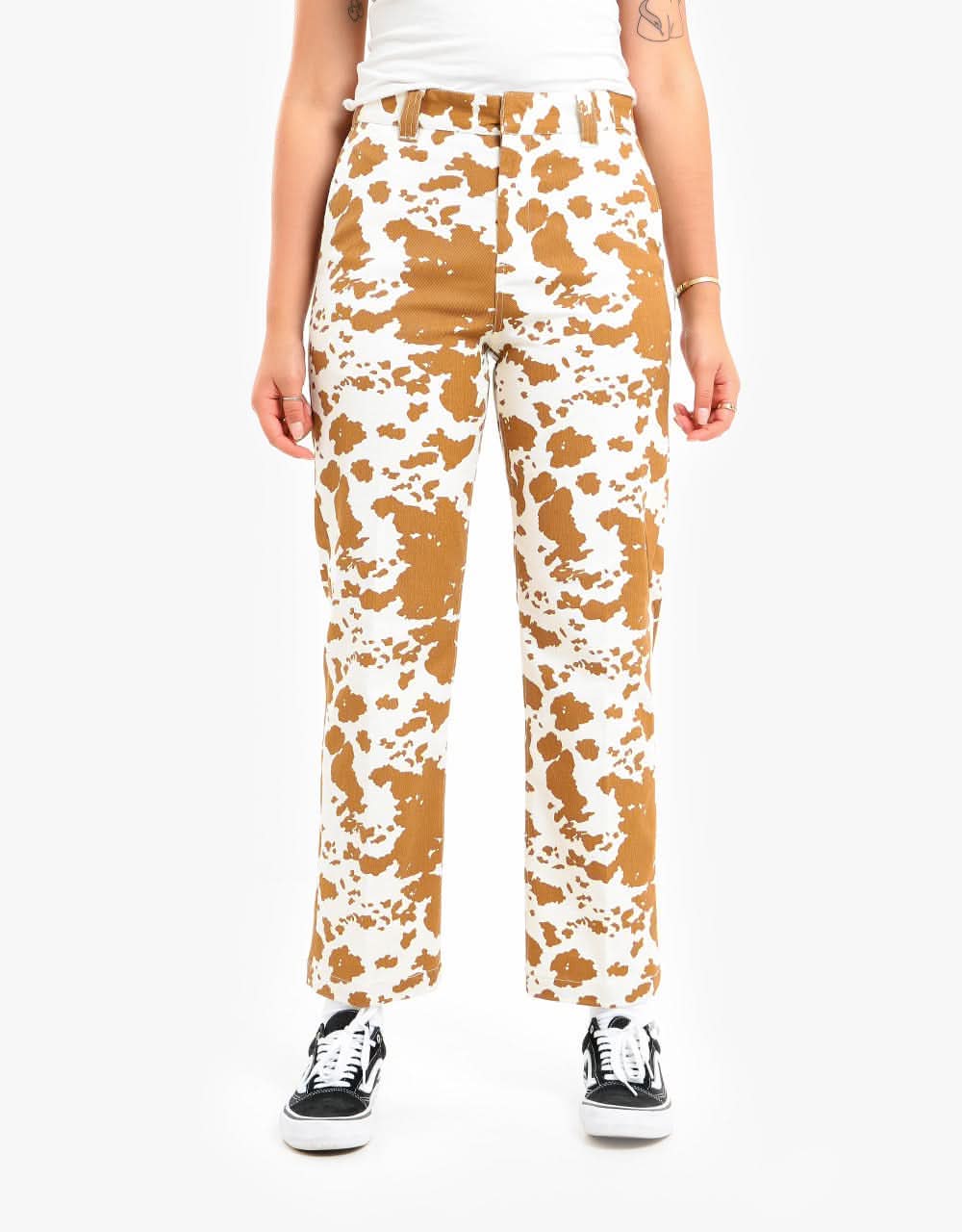 Obey Womens Straggler Printed Pant - Cow Print - Image 5