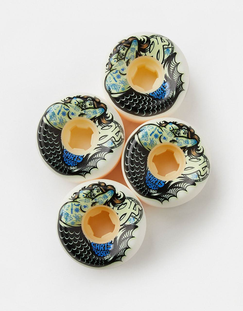 OJ Russell Sexy Mermaid Double Duro 99a/95a Skateboard Wheels - 56mm - Image 2