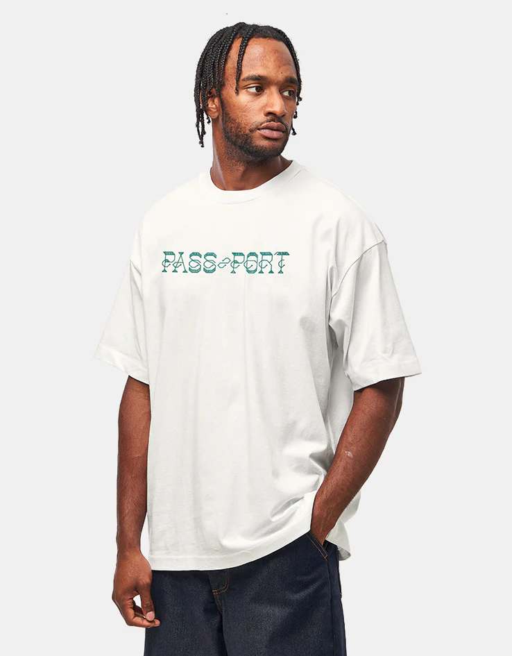 Pass Port Needlework T-Shirt - White - Image 2