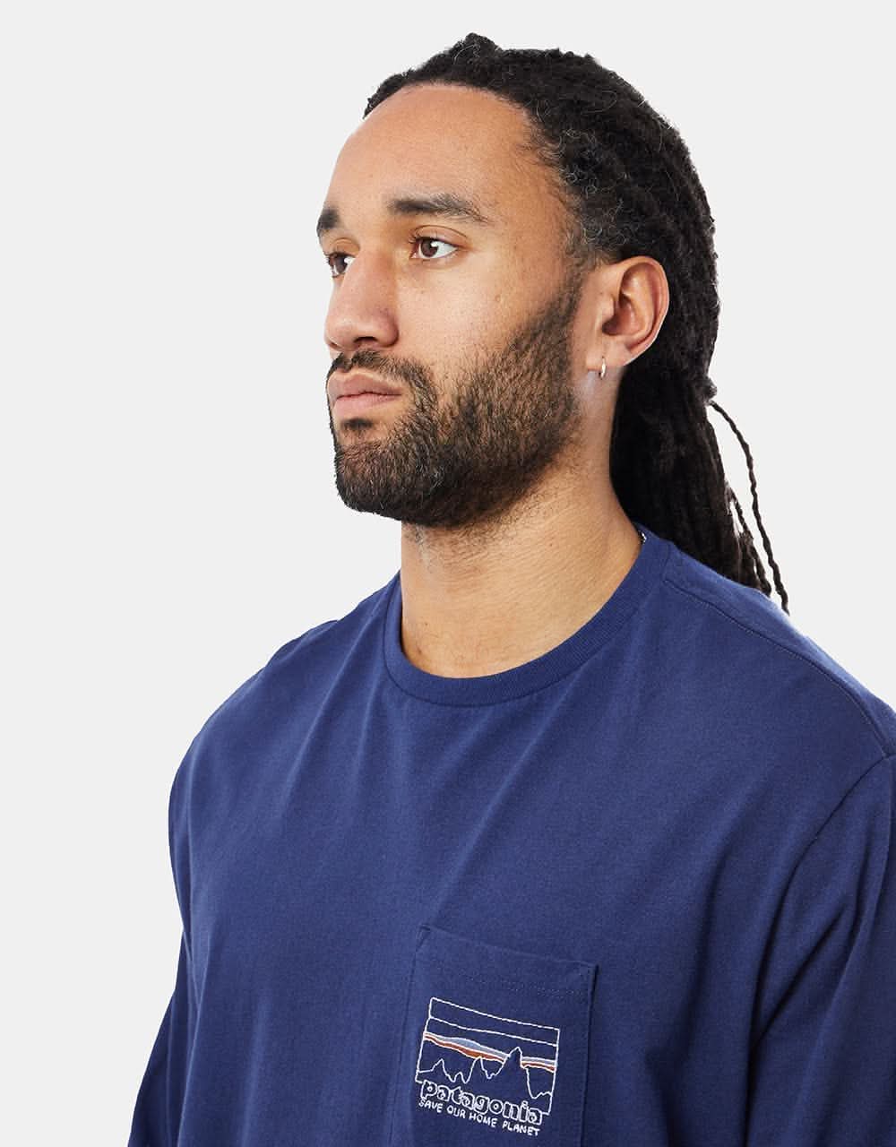 Patagonia 73 Skyline L/S Pocket Responsibili-Tee® - Sound Blue - Image 4