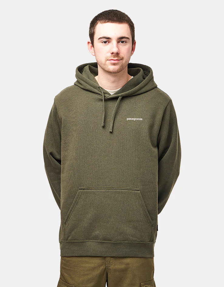 Patagonia Boardshort Logo Uprisal Pullover Hoodie - Basin Green - Image 2
