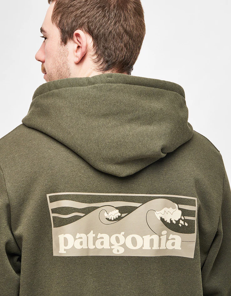 Patagonia Boardshort Logo Uprisal Pullover Hoodie - Basin Green - Image 3