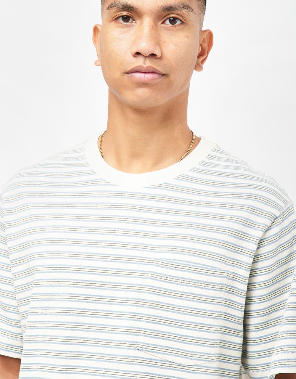 Patagonia Daily Pocket T-Shirt - Hidden Stripe: Natural - Image 3