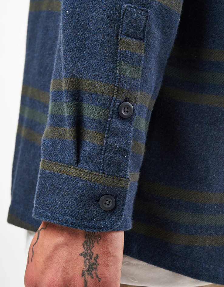 Patagonia Fjord L/S Flannel Shirt - Treelined: Smolder Blue - Image 5