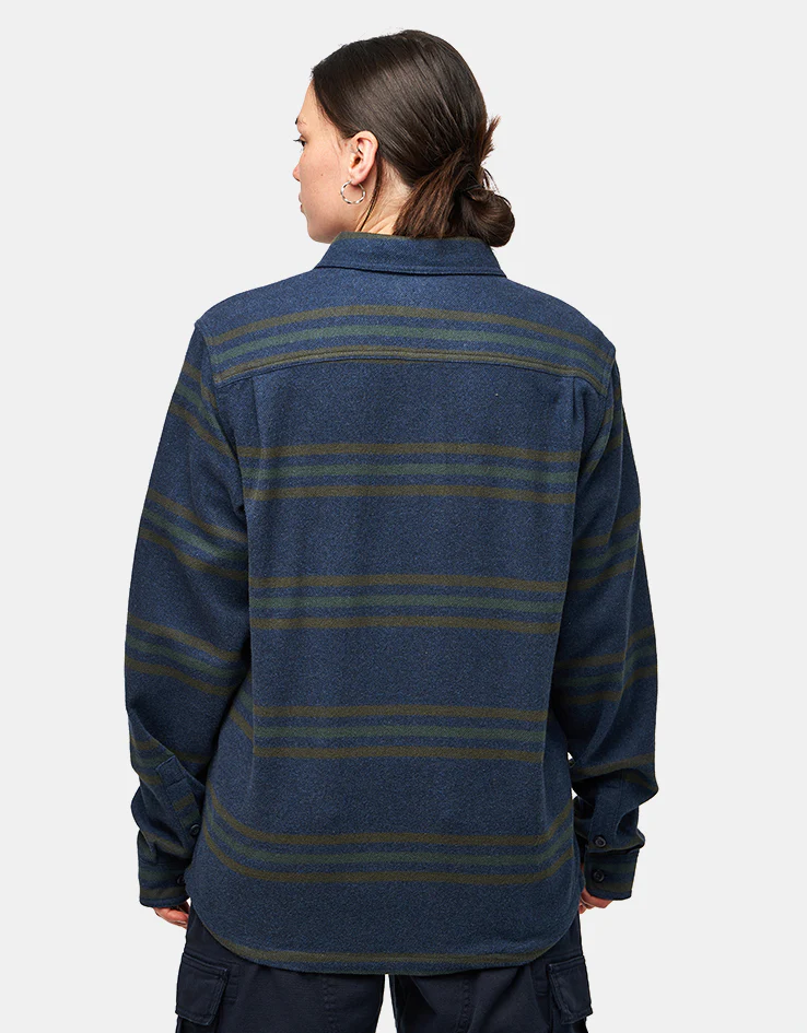Patagonia Fjord L/S Flannel Shirt - Treelined: Smolder Blue - Image 9