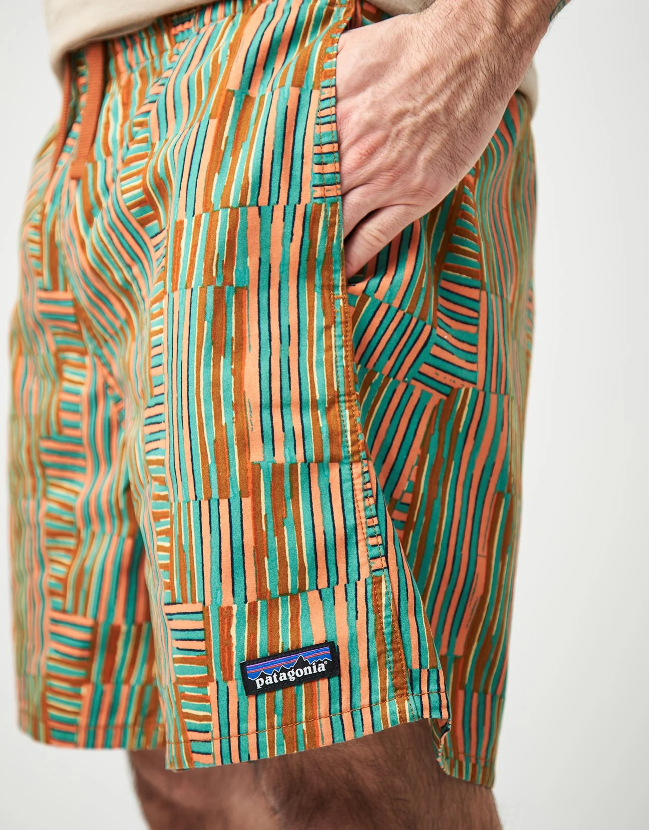 Patagonia Funhoggers Shorts - Quilty Fitz: Heartleaf Green - Image 4