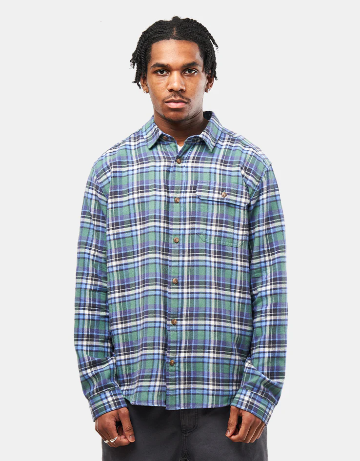 Patagonia Lightweight Fjord L/S Flannel Shirt - Nature Walk: Smolder Blue