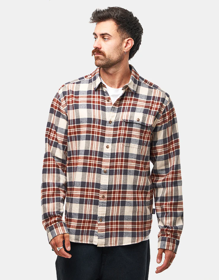 Patagonia Lightweight Fjord L/S Flannel Shirt - Paw/Dried Vanilla - Image 2