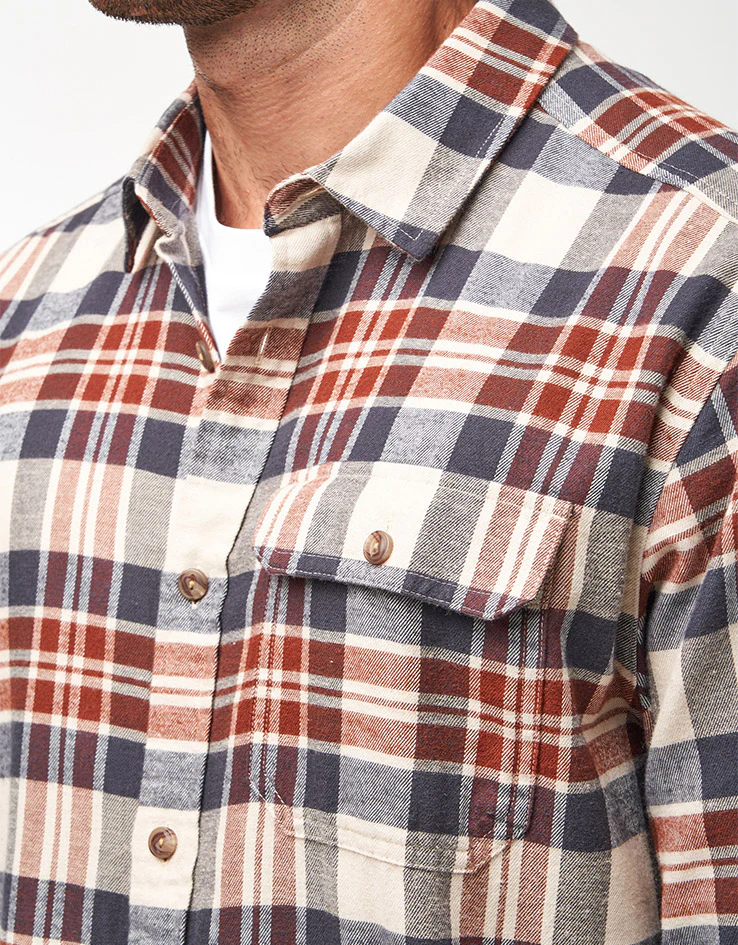 Patagonia Lightweight Fjord L/S Flannel Shirt - Paw/Dried Vanilla - Image 4