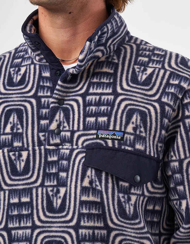 Patagonia Lightweight Synch Snap-T Pullover Fleece - Flow/Sunken Blue - Image 3