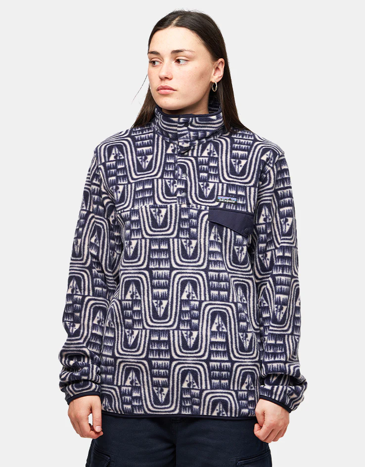 Patagonia Lightweight Synch Snap-T Pullover Fleece - Flow/Sunken Blue - Image 5