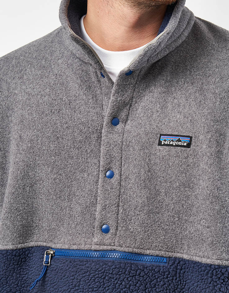 Patagonia Retro Pile 1/2 Snap Pullover Fleece - New Navy/Nickel - Image 3