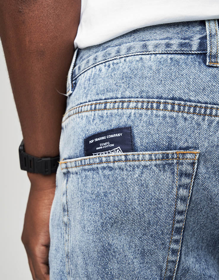 Pop Trading Company Drs Denim Pants - Stone Washed Denim - Image 6