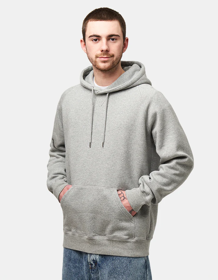 Pop Trading Company Hearts Pullover Hoodie - Heather Grey - Image 2