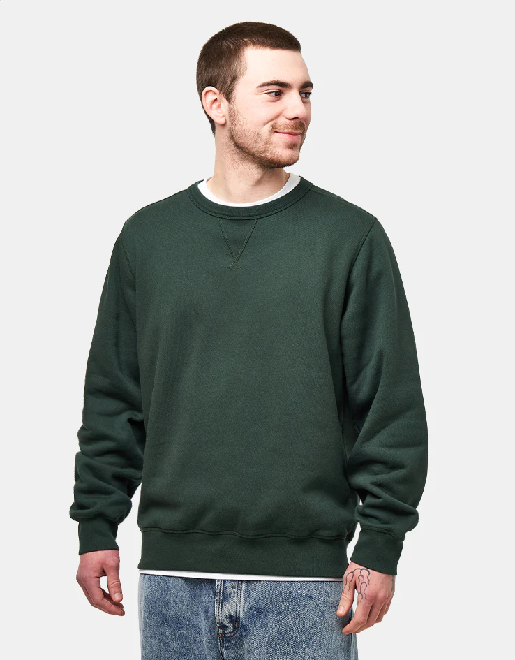 Pop Trading Company Logo Crewneck Sweat - Darkest Spruce - Image 2