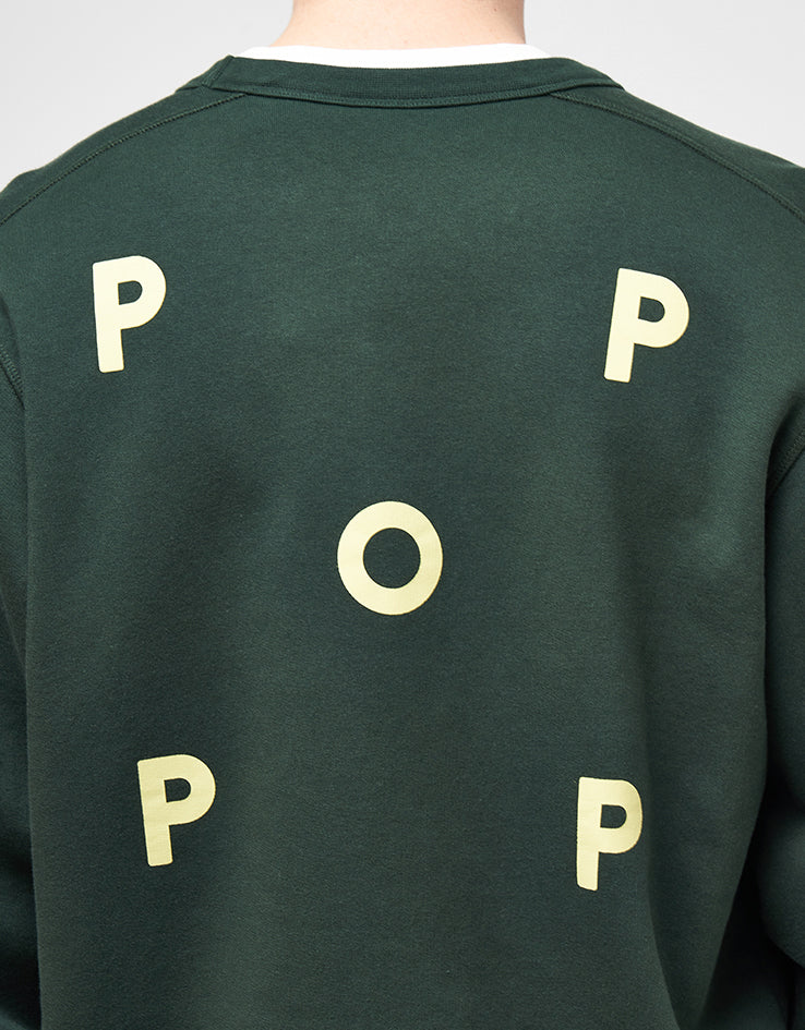 Pop Trading Company Logo Crewneck Sweat - Darkest Spruce - Image 3