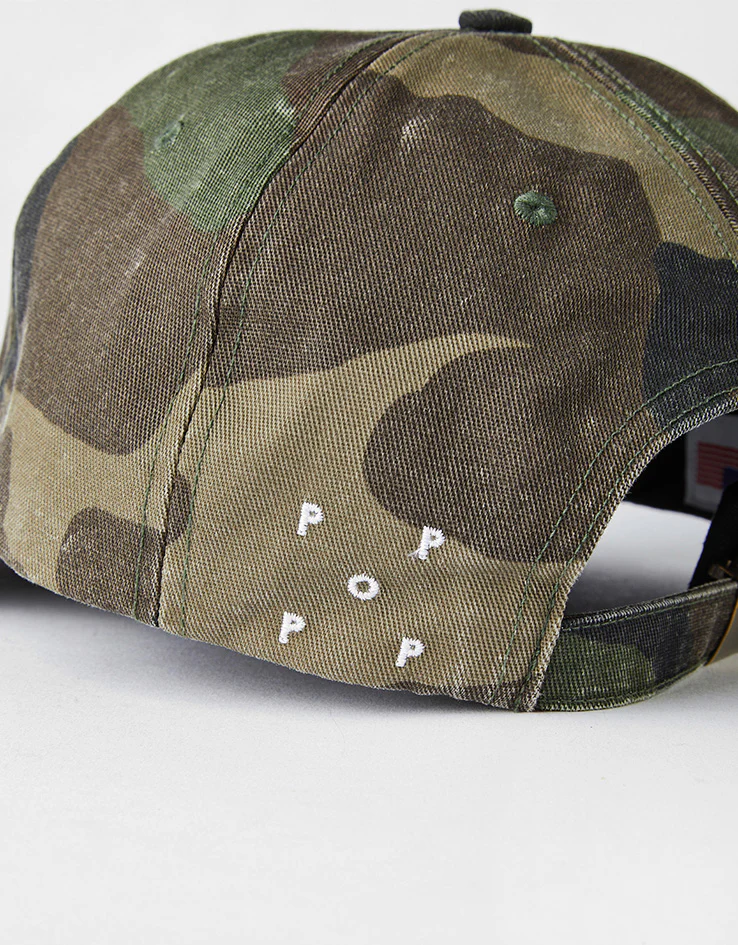 Pop Trading Company O Six Panel Cap - Camo/Charcoal - Image 3
