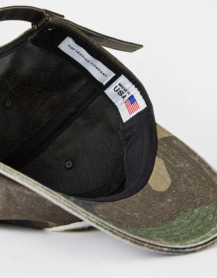 Pop Trading Company O Six Panel Cap - Camo/Charcoal - Image 5