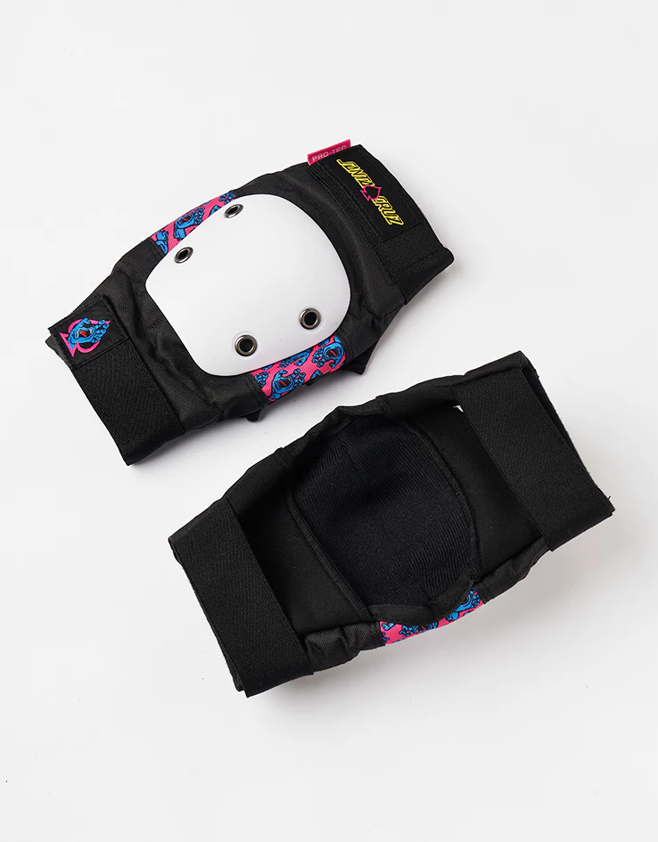 Pro-Tec x Santa Cruz Street Junior Triple Pad Set - Black/White/Pink - Image 3