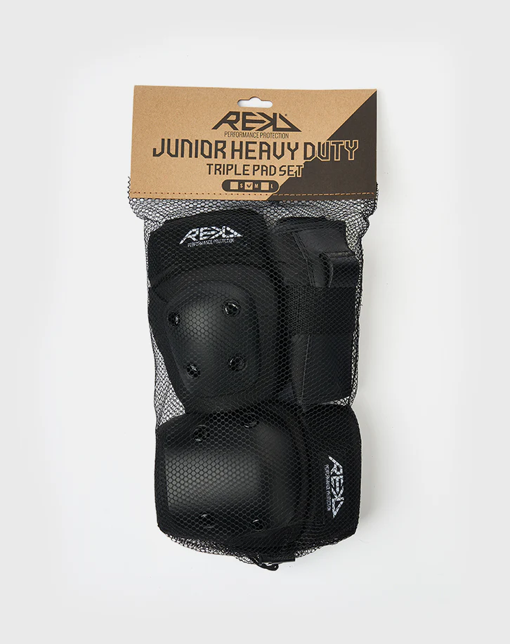 REKD Heavy Duty Junior Triple Pad Set - Black - Image 2