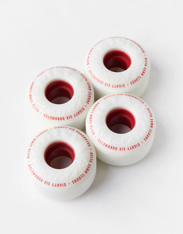 Ricta Clouds 86a Skateboard Wheels - White/Red - Image 2