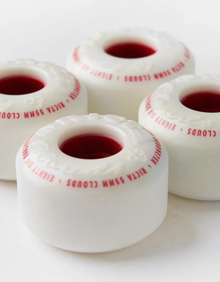 Ricta Clouds 86a Skateboard Wheels - White/Red - Image 4