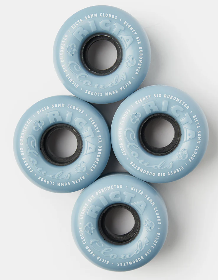 Ricta Sky Blue Clouds 86a Skateboard Wheels - 56mm - Image 2