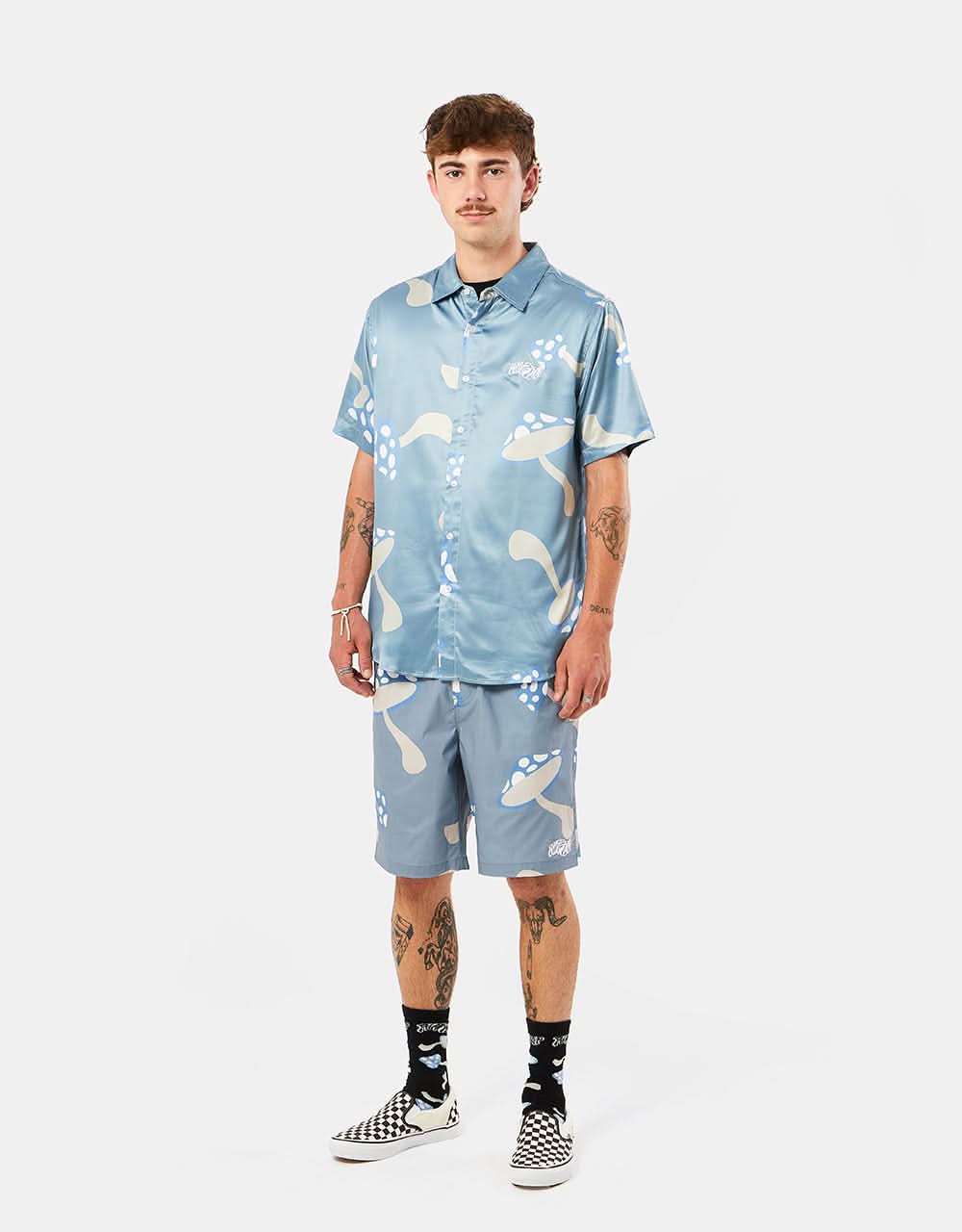 RIPNDIP Euphoria Button Up Shirt - Light Slate - Image 4