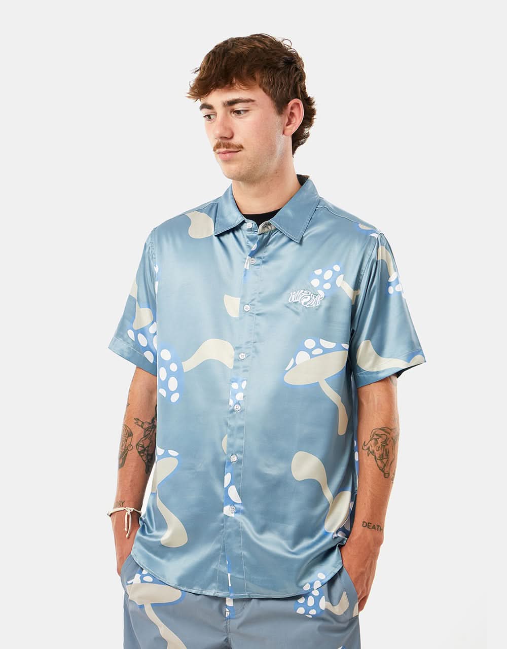 RIPNDIP Euphoria Button Up Shirt - Light Slate - Image 5