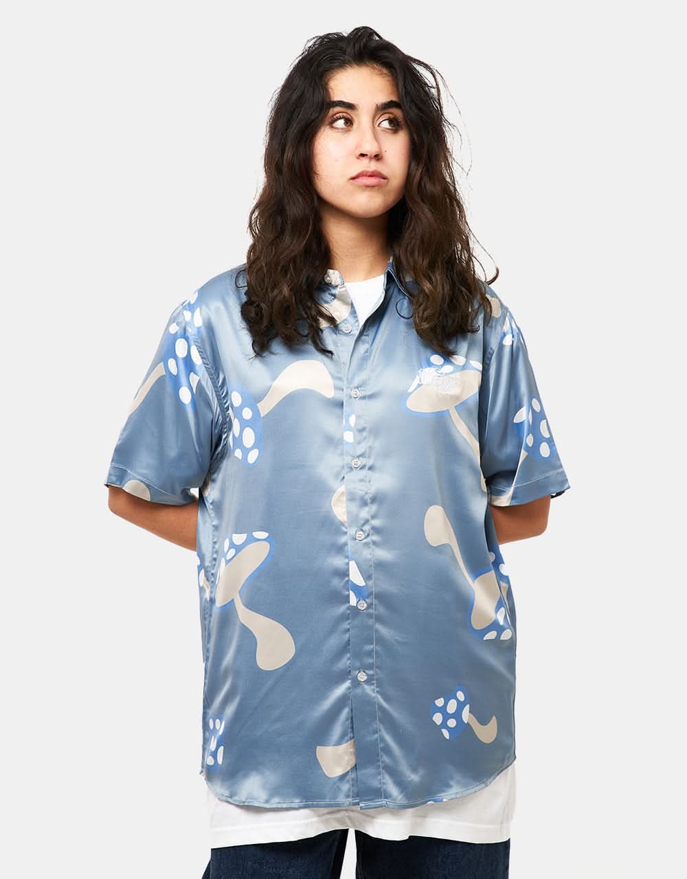 RIPNDIP Euphoria Button Up Shirt - Light Slate - Image 6