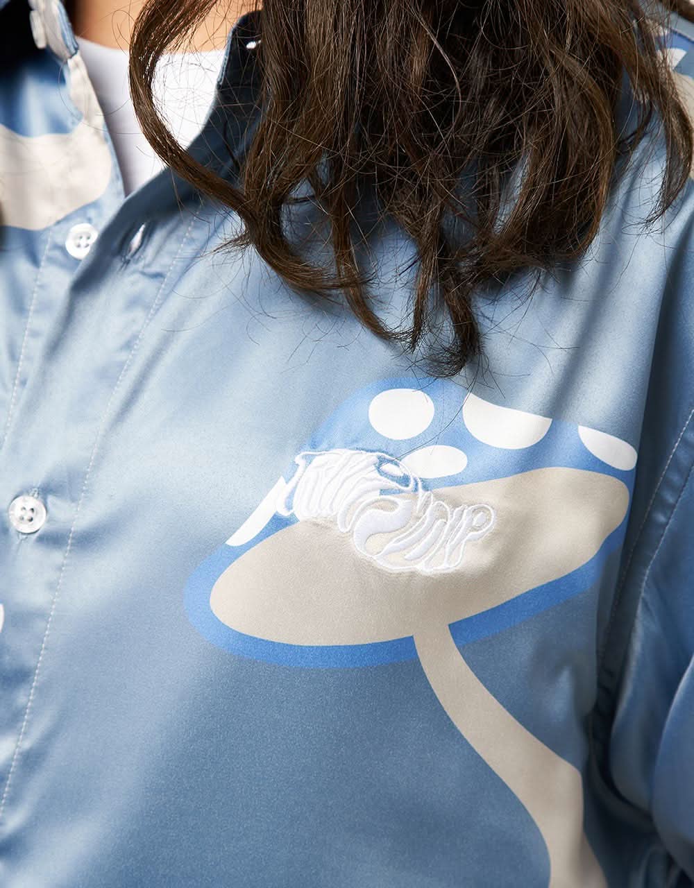 RIPNDIP Euphoria Button Up Shirt - Light Slate - Image 8
