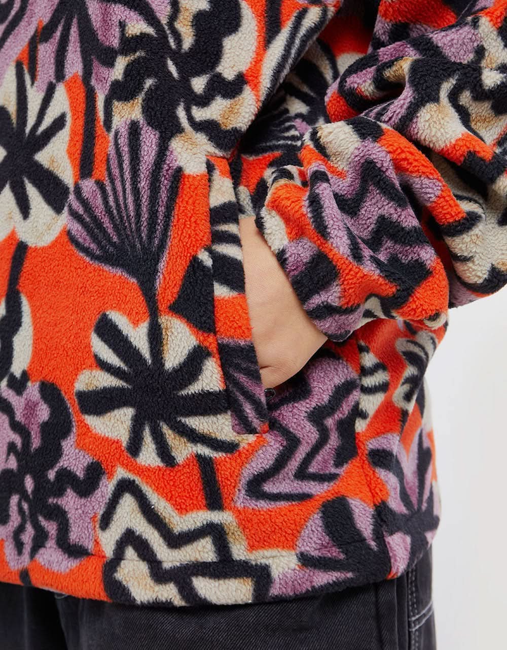 Route One 1/4 Zip Nevada Fleece - Black/Orange - Image 10