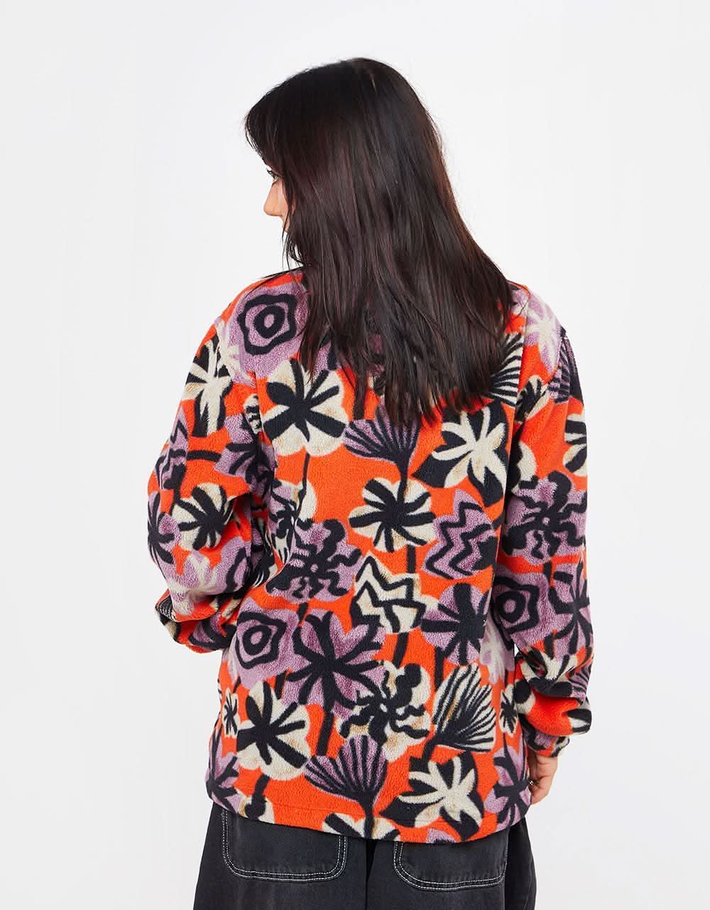 Route One 1/4 Zip Nevada Fleece - Black/Orange - Image 11