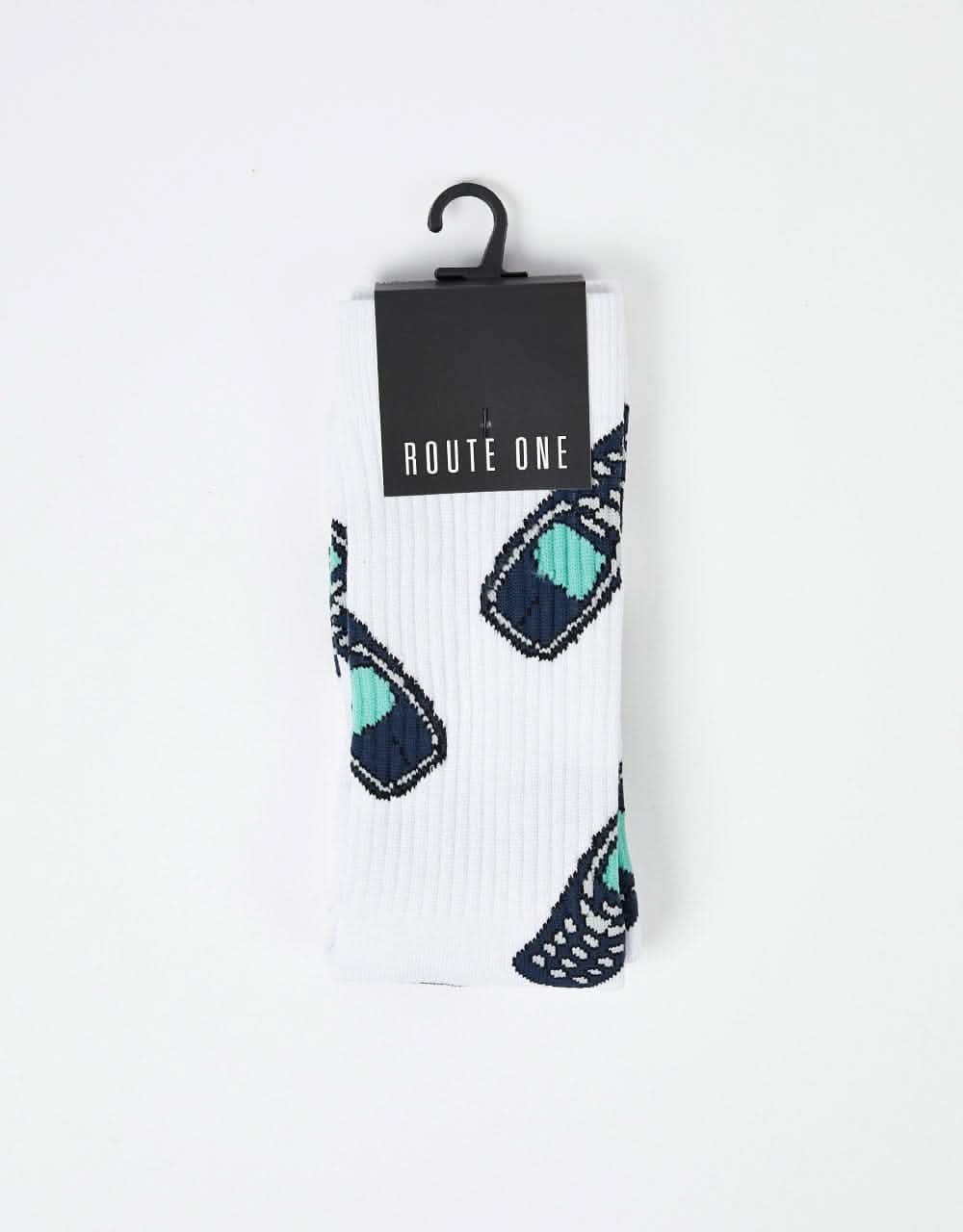 Route One 3310 Crew Socks - White - Image 6