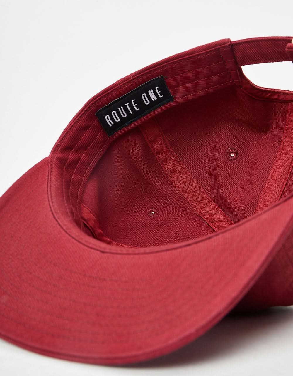 Route One 6 Panel (Unstructured) Cap - Burgundy - Image 4