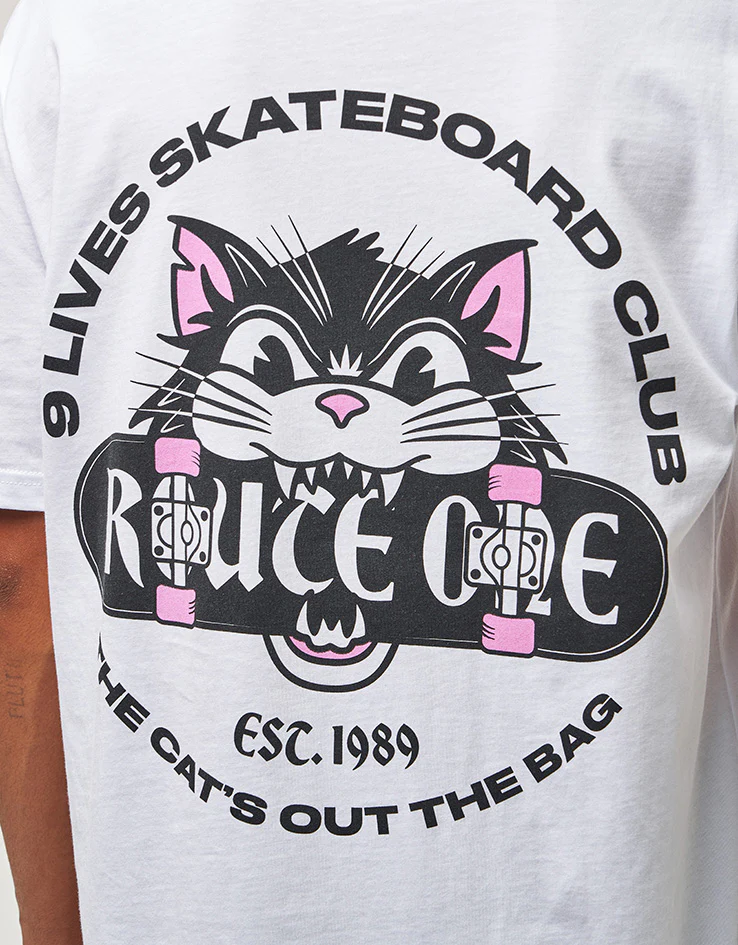 Route One 9 Lives Organic T-Shirt - White - Image 3