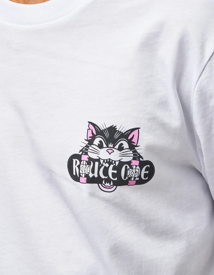 Route One 9 Lives Organic T-Shirt - White - Image 4